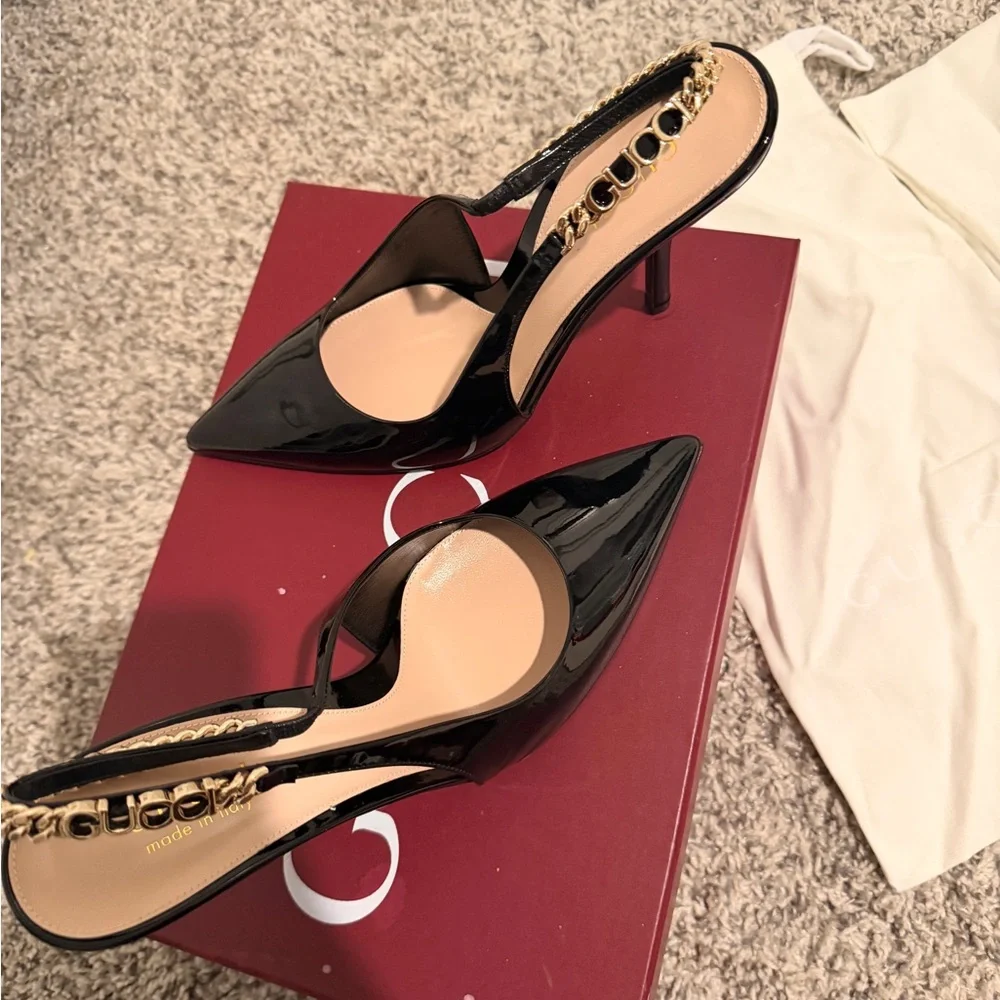 Gucci Black Slingback Heels - Picture 1 of 6